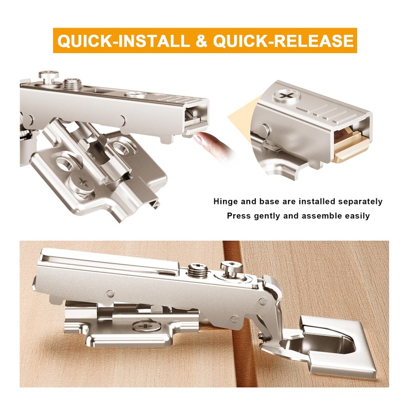 Luokim 2-Pack Frameless Full Overlay Soft Close Cabinet Hinges, 50%