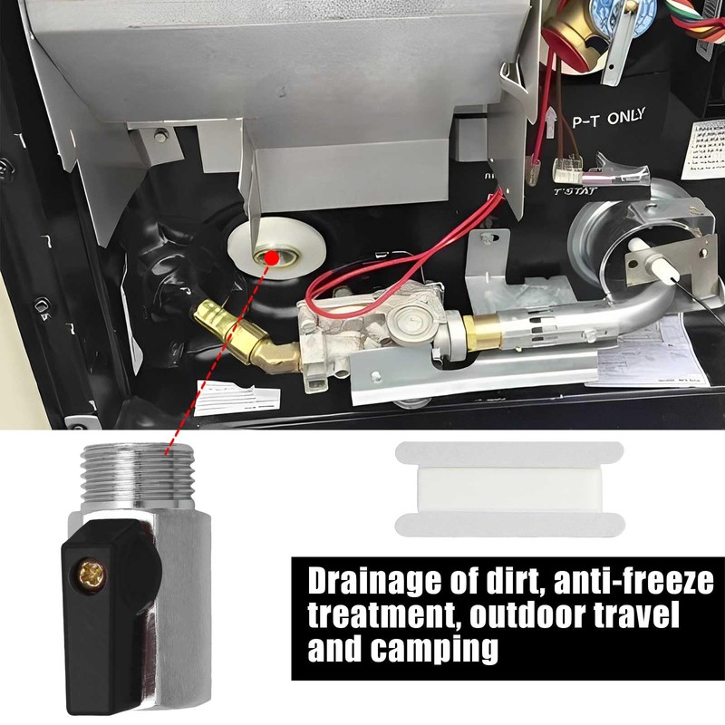 FOWSRHRG 1/2" RV Hot Water Drain Valve - Water Heaters