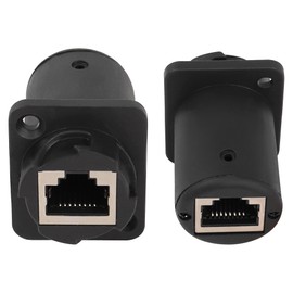 QIANRENON RJ45 Panel Mount Waterproof Adapter CAT6 RJ45 8P8C Female to Female Panel Connector Sockets Extender, with Waterproof/Dust Cap, for Ethernet LAN