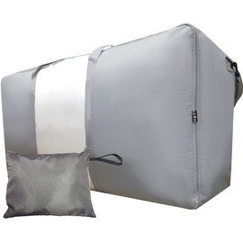 Leoh 180L Extra Large Storage Bags with Zips Heavy Duty | Bedding Storage Bags | XL Strong Moving Bags | Big Bags for Moving House | Jumbo Duvet, Clothes, Laundry, Space Saver Bags (Pouch, Grey)