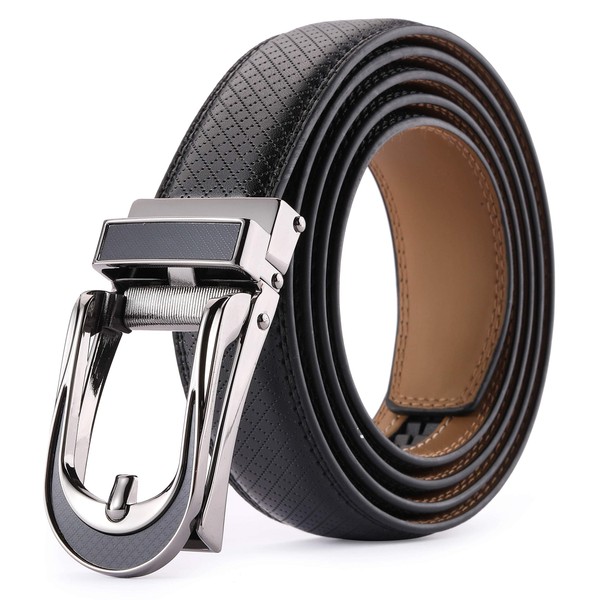 Nelbons Men's Belt width 3.0cm 1 1/8 inch, Leather Ratchet
