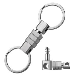 TISUR Key Chain Breakaway Quick Release Carabiner Detachable Key Chain Stylish with Key Ring (Titanium, Black (Pack of 1)
