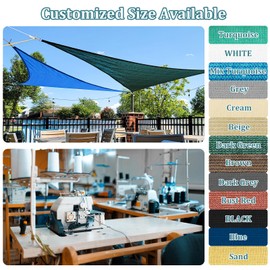 Shade&Beyond Custom Sun Shade Sail 5'x9'x10.3' Triangle Sun Sail Shades Patio UV Block Breathable for Garden Yard Activities, White (We Make Custom Size)