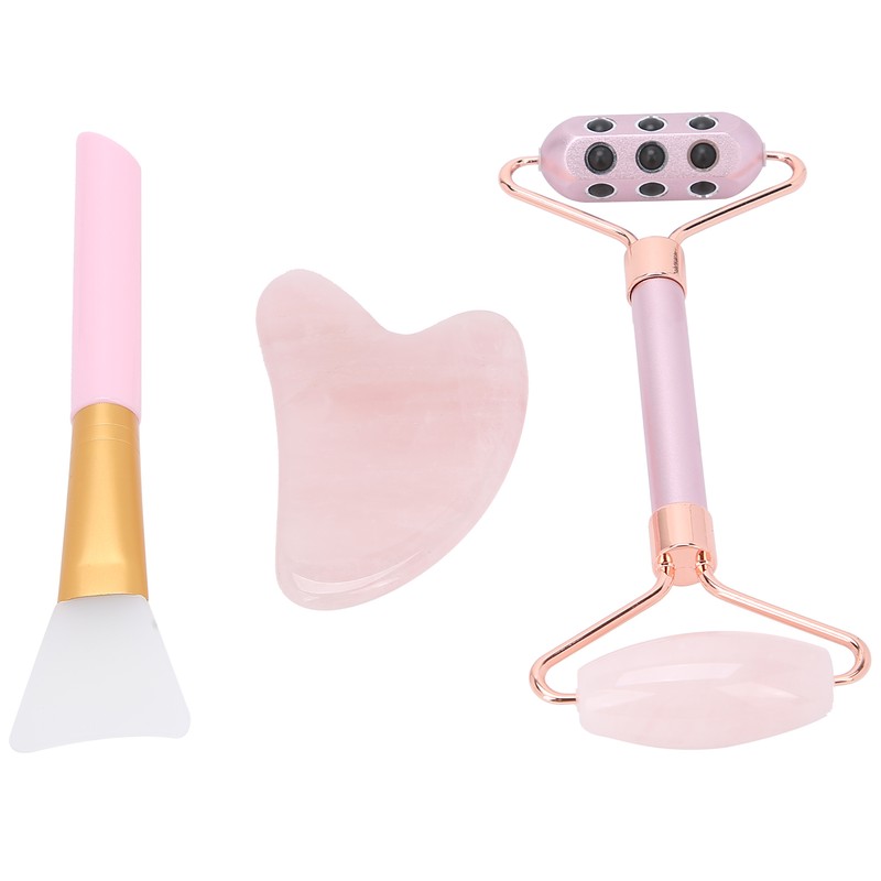 Face Roller Massager Gua Sha Board Mask Brush Set Beauty