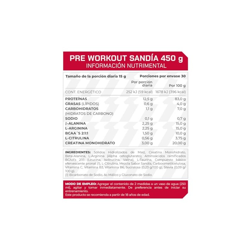PROWINNER | Pre Workout, Suplemento Alimenticio, Sabor Sandía, con Creatina
