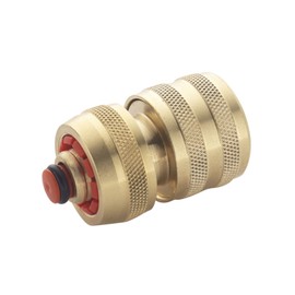 Spear & Jackson BWF6 Female Brass Hose Connector with Water Stop, Bronze, 1/2-inch
