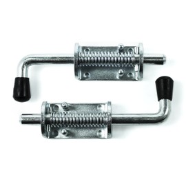 TCH Hardware 2 Pack Heavy Duty Steel Barrel Bolt Lock - Spring Loaded Locking Latch 6.5 Inch x 0.5 Rod with Grip - Gate Shed Door Tailgate Trailer Garage