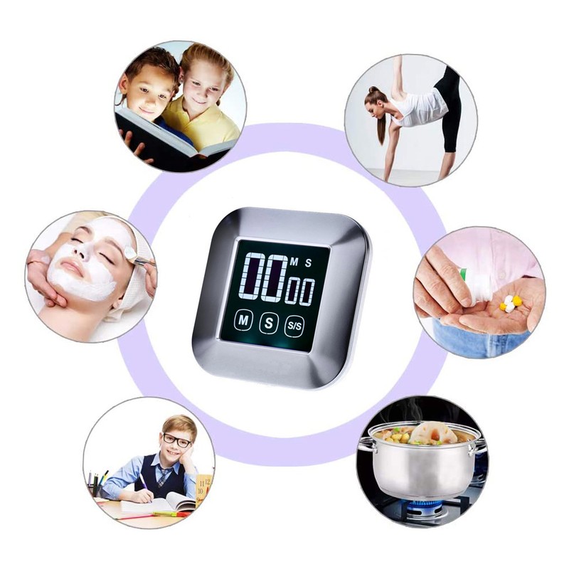 LCD Digital Touch Screen Kitchen Timer Practical Cooking Timer Countdown