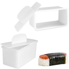 AYCCNH 2 Pack Non Stick Musubi Maker Press, BPA Free Sushi Making Kit Onigiri Mold, Luncheon Meat Press Hawaiian Spams Musubi Maker Mold (White)