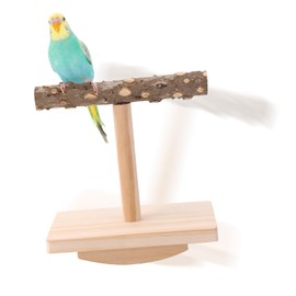 Wood Bird Perch Stand, Wooden Bird Playground Enrichment Toys Removable Parrot Perch Platform Playstand Bird Cage Accessories for Pet Birds Parakeets Cockatiels Conure Budgie Lovebird