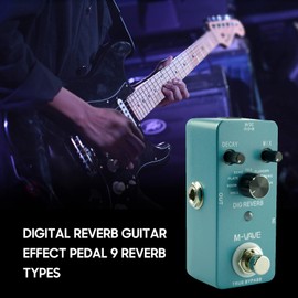 Mingzhe DIG Reverb Digital Reverb Guitar Effect Pedal 9 Reverb Types Decay & Mix Control True Bypass Full Metal Shell