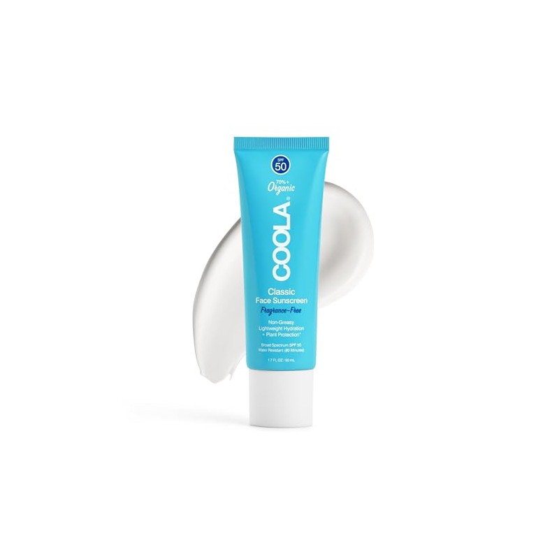 COOLA Organic Face Sunscreen SPF 50 Sunblock Lotion, Dermatologist Tested