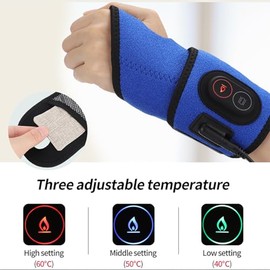 ICEMOB Envoltura Calentada para Manos Y Muñecas,Eléctrico Almohadillas Calefactoras De Muñeca Portátil,Soporte De Muñeca Mano Envolvente De 360...    