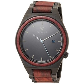 Carbholz WPAU Men's Wooden Wristwatch, German Design, Waterproof for Life, rosewood, Watch Wood Strap, Japanese Movement