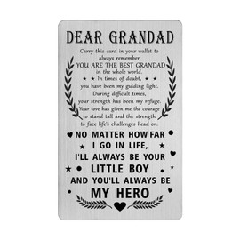 Fathers Day Card for Grandad from Grandson - Great Grandad Wallet Card - Grandad Birthday Card Gifts from Grandson