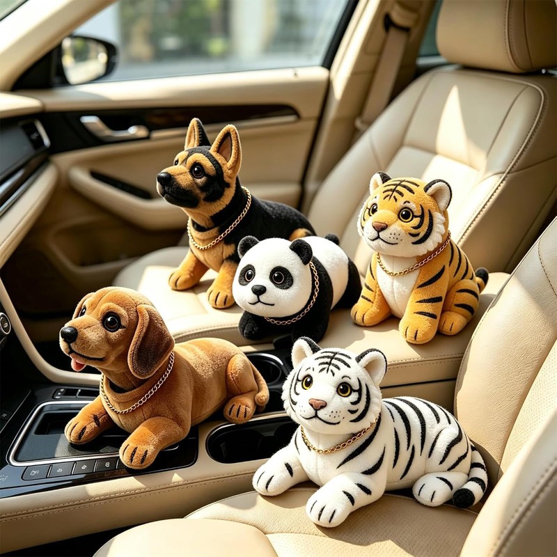 Hoshisea Bobble Head Tiger, Car Doll Resin, Bobble Tiger Car