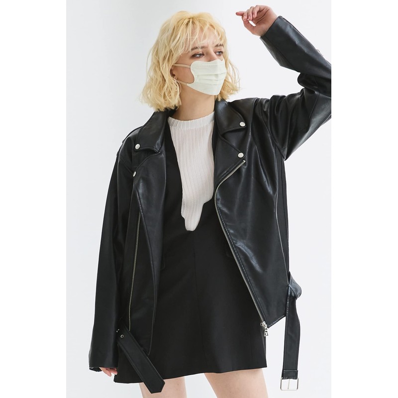 [D.masque] 【冷感マスク】 オフホワイト × ライトベージュ For Ladies' & Men's【ウイルス飛沫99％カット・不織布3層構造・デザインマスク】 5枚入