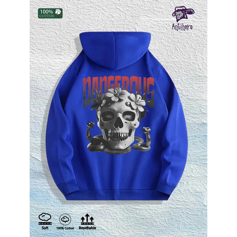 Antihero Dangerous Skull Hoodie 100% Cotton US Warehouse 7 ColorsColor: