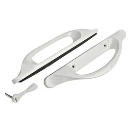 Wynn Hardware Amesbury Truth Sliding Door Handle Set Replacement | Allure Sliding Glass Patio Door with 3-15/16" Screw Holes - White