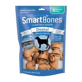Premios para Perros SmartBones, huesitos Cuidado Dental Hechos con Pollo y Vegetales, tamaño Mini, 6 Pack con 48 pzs