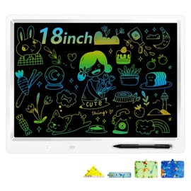 surekuo LCD Writing Tablet, 18 Inch Colorful Doodle Board, Erasable LCD Writing Tablet for Kids, Home School Office Perfect Gifts for Kids and Adults 3-12 Years Boy and Girls