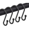CHICTIE Shower Curtain Hooks Rings,Set of 12 Metal S Hooks,Black