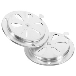 TEHAUX 2pcs Damper Louver Vent Mesh Oven Vent Hole Cover Duct Opening Air Vent Cover Round Vent Cover Modern Vent Cover Exhaust Vent Cover Air Vent Covers Air Vents Silver Stainless Steel