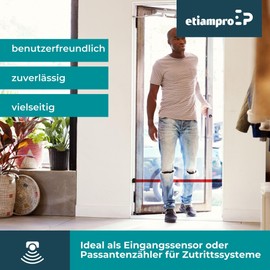 EtiamPro 10m IP44 Indoor Outdoor Reflective Photoelectric Sensor Black