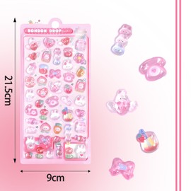 100pcs 3D Stickers, Puffy Stickers for Children Pink Sticker Pack, Sticker Sheets Apply to for Scrapbooks, Planner Journals Laptops Phone Case Decoration, Diverse Craft Accessories