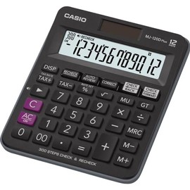 Casio Tischrechner kompakt mit Check & Correct Funktion, MJ-120DPLUS, schwarz