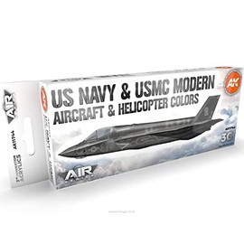 AK Acrylics 3Gen Aircraft Set AK11744 US Navy & USMC Modern Aircraft & Helicopter Set 3G (8x17ml)