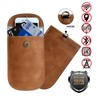 Mayfield Faraday RFID Signal Blocking Pouch – Genuine Black Leather,