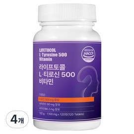 Life Tocol L Tyrosine 500 Vitamin, 120 tablets, 4 pieces / 라이프토콜 L 티로신 500 비타민, 120정, 4개
