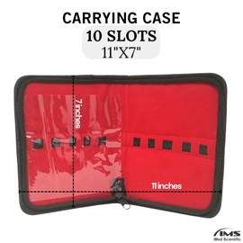 IMED SCIENTIFIC All-Purpose Faux Leather Pouch Zipper Case Versatile Molle with Protective Flap and Elastic Straps to Store Organize Sort Wide Variety of Tools, Holds 10 Instruments, 11"x7"