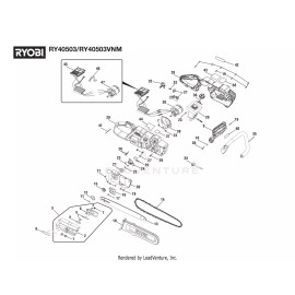 Ryobi Chainsaw Model RY40503 RY40503VNM 14" BAR and CHAIN COMBO PART # 13, 14