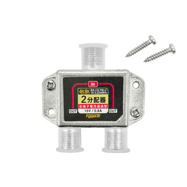 F-Factory FNT-DL2 Antenna 2 Splitter, 4K8K/BS/CS/Terrestrial Digital/CATV Compatible, All Terminal Current Passing Type, TV Splitter, 2 Distribution, 3224 MHz Compatible