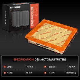 Frankberg 1 x Air Filter Insert Petrol Compatible with Cube Z11 Micra C+C III K12 Micra II K11 Micra III K12 Note E11 NE11 Replace# 16546-0U800