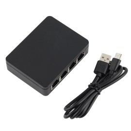 Universal 1 PC 1/4 1000Mbps Black ABS RJ45 LAN Network Splitter Adapter Accessories