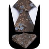 Alizeal Mens Floral Patterned Necktie with Pocket Square for Formal