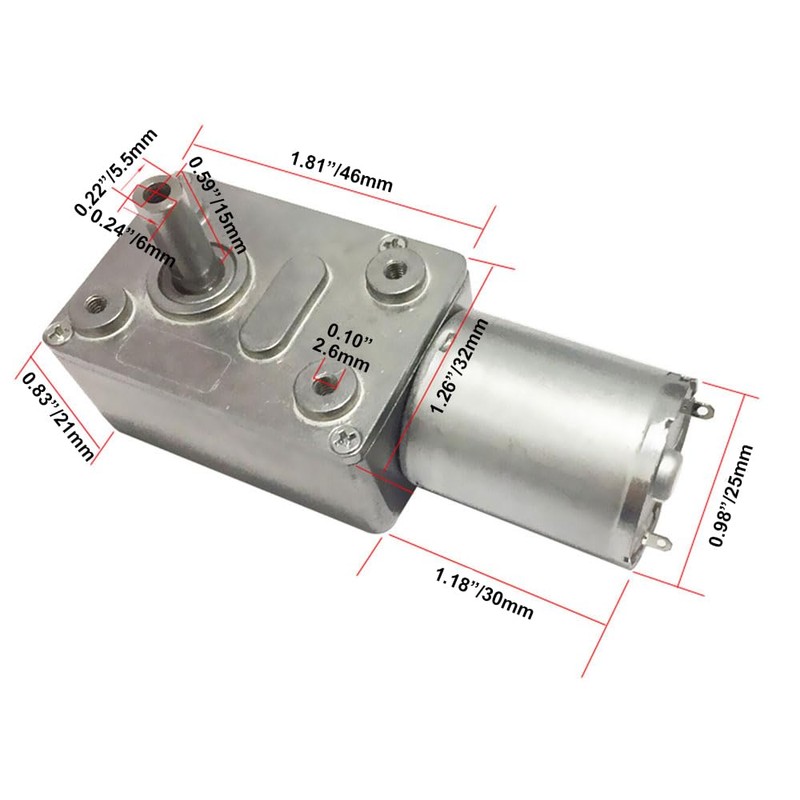 BRINGSMART JGY-370 12V 10rpm DC Worm Gear Motor 12 Volt