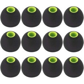 BLLQ 12PCS Large Size Replacement Eartips Eargels Earpads Ear Tips Gels Bud for Powerbeats Pro, BeatsX, Senso, TOZO, Sony & Other Inner Hole 3.8mm Earbud in-Ear Headphones,Black-Green,L