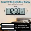 Henescribe 15" Large Digital Wall Clock Battery Operated Black, Clock