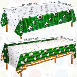 4 Pack Sports Themed Birthday Party Supplies Sports Party Tablecloths Include Baseball Soccer Basketball Football Plastic Table Cover Sports Ball Tablecloth for School Outdoor Party Decorations