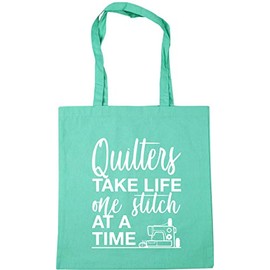 Hippowarehouse Quilters take life one stitch at a time Tote Shopping Gym Beach Bag 42cm x38cm, 10 litres