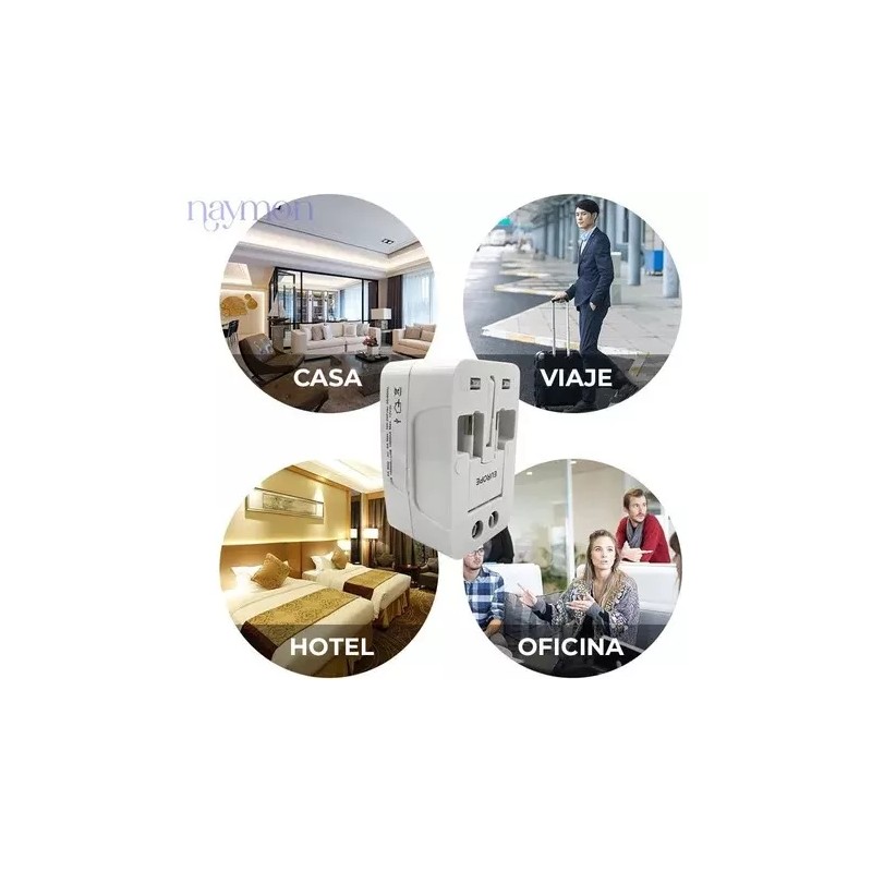 Naymon 10pz Adaptador Convertidor Clavija Corriente Universal Viaje