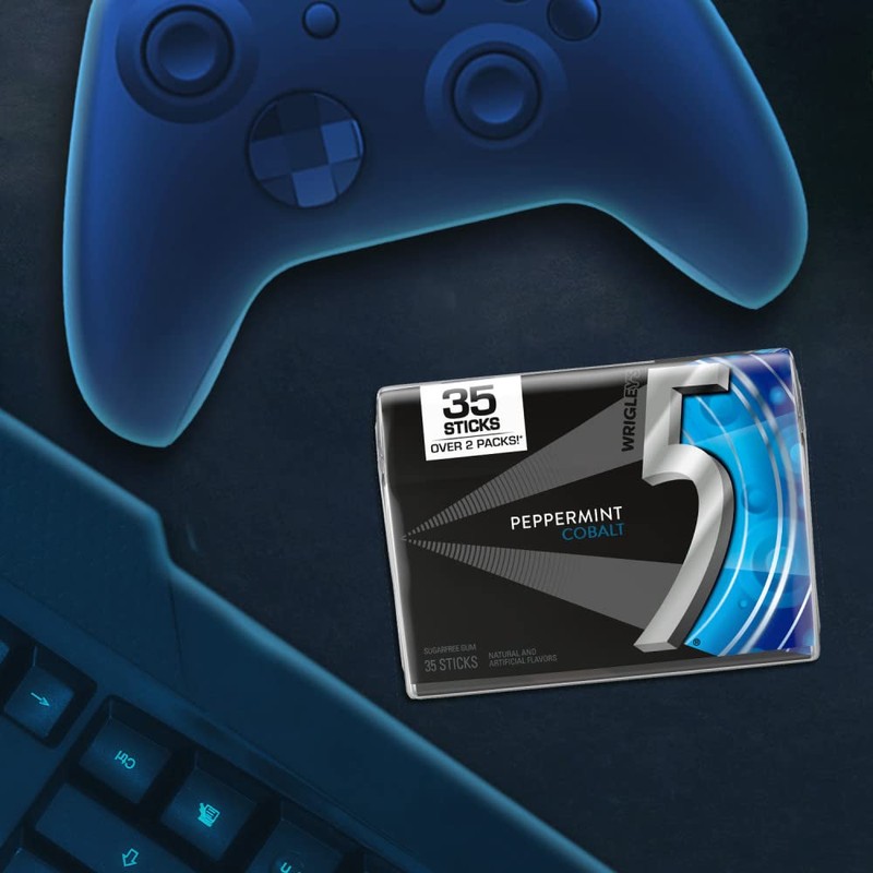5 GUM Peppermint Cobalt Sugar Free Gum, 35-Stick Pack, 6