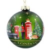 Gisela Graham Matt Green Glass Ball with London Scene Decoration