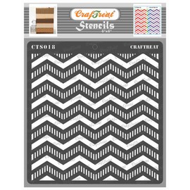 CrafTreat Plantillas reutilizables de chevrones para pintar sobre madera, pared y suelo – Plantilla de chevrones a rayas – 6.0 x 6.0 in – Plantillas de arte y manualidades – Plantilla de rayas