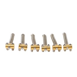 Generic Brass Saddles Set, Brass Guitar Saddles Drum In-Tune Bridge Compensated Bridge Set for Tele Style Electric Guita Replacement Parts