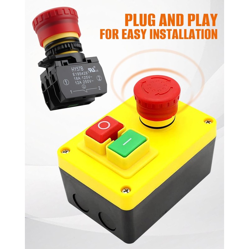 HY57B Industrial Emergency Stop Switch Push Button Switch Fit for